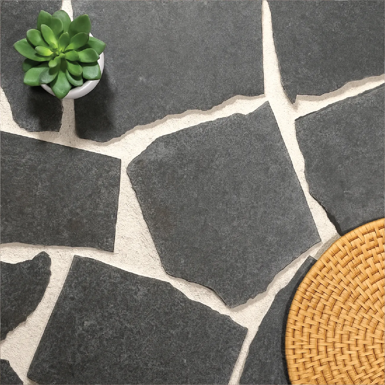 Raven Black Granite Crazy Pavers / Flagstones