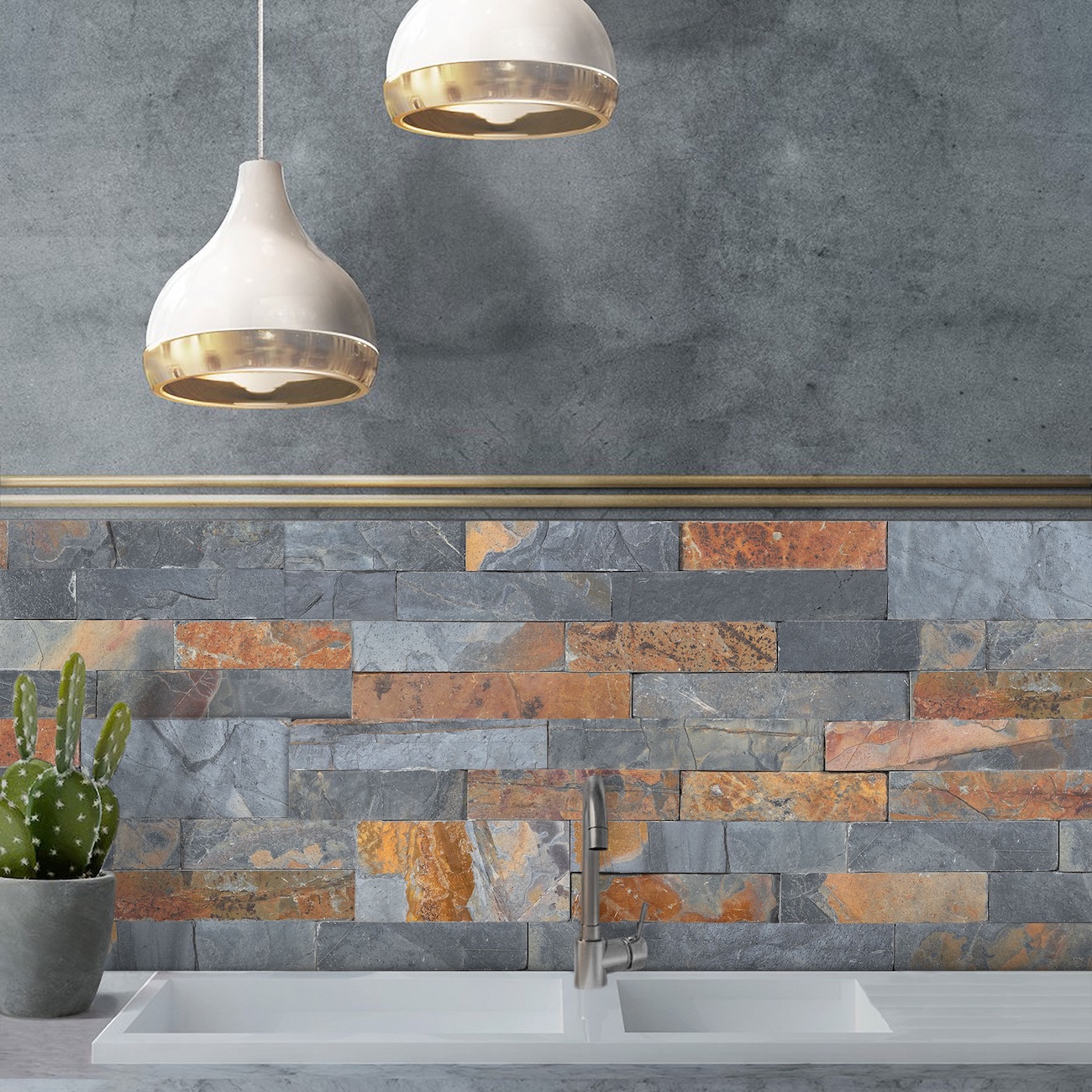 African Gold Stacked Stone